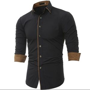Men Shirt Long Sleeve Dress Shirt